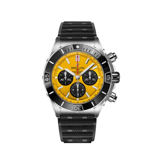 Breitling AB01364A1I1S1 : Super Chronomat B01 44 Stainless Steel / Yellow / Rubber / China