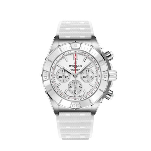 Breitling AB0136A71A1S1 : Super Chronomat B01 44 Stainless Steel / White / Japan
