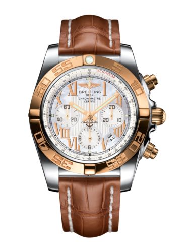 Breitling CB011012.A693.737P : Chronomat 44 Stainless Steel / Rose Gold / Pearl Roman / Croco