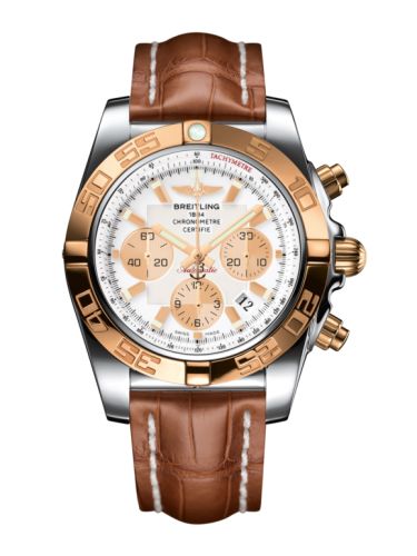 Breitling CB011012.A696.737P : Chronomat 44 Stainless Steel / Rose Gold / Antarctica White / Croco