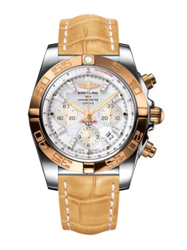 Breitling CB011012.A698.745P : Chronomat 44 Stainless Steel / Rose Gold / Pearl Diamond / Croco