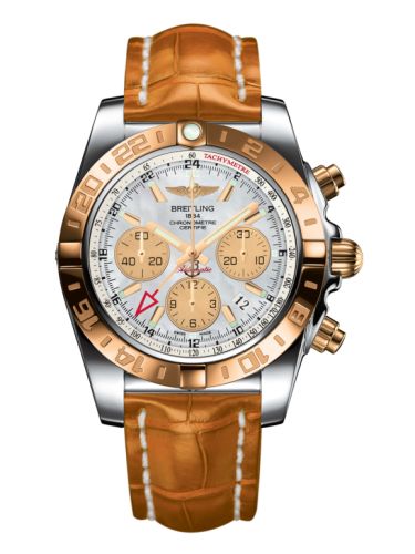 Breitling CB042012.A739.745P : Chronomat 44 GMT Stainless Steel / Rose Gold / Pearl / Croco