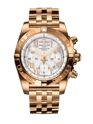 Breitling HB011012.A693.375H : Chronomat 44 Rose Gold / Pearl Roman / Bracelet