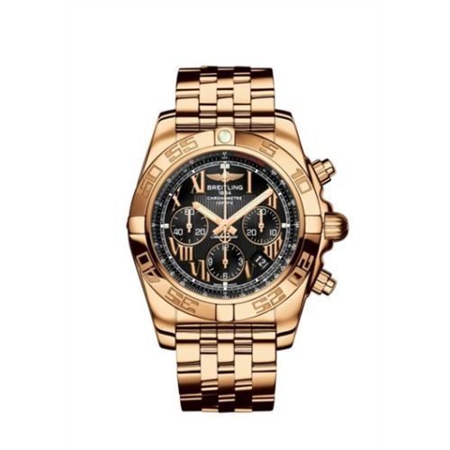 Breitling HB011012/B957/375H : Chronomat 44 Rose Gold / Onyx Black Roman / Bracelet