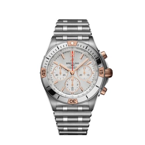 Breitling IB0134101G1A1 : Chronomat B01 42 Stainless Steel / Red Gold / Silver  / Rouleaux