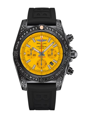 Breitling MB0111AV.I532.262S : Chronomat 44 Blacksteel Diamondworks / Yellow / Rubber
