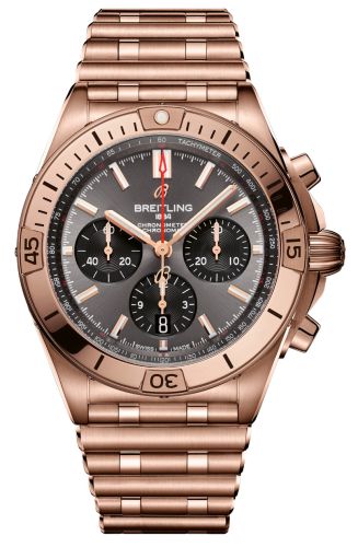 Breitling RB0134101B1R1 : Chronomat B01 42 Red Gold / Anthracite / Rouleaux