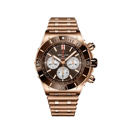 Breitling RB0136E31Q1R1 : Super Chronomat B01 44 Red Gold / Brown / Rouleaux
