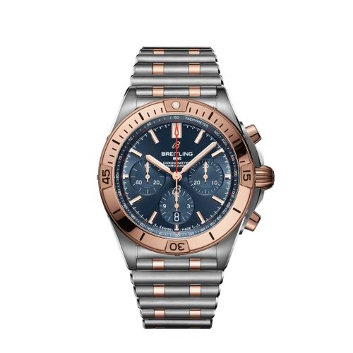 Breitling UB0134101C1U1 : Chronomat B01 42 Stainless Steel / Red Gold / Blue / Rouleaux