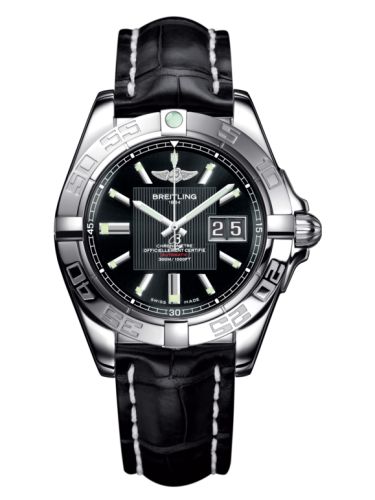 Breitling A49350L2.BA07.728P : Galactic 41 Stainless Steel / Trophy Black / Croco