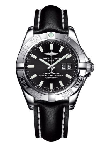 Breitling A49350L2.BE58.428X : Galactic 41 Stainless Steel / Onyx Black / Calf