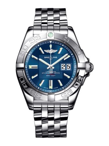 Breitling A49350L2.C806.366A : Galactic 41 Stainless Steel / Metallica Blue / Bracelet