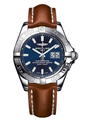 Breitling A49350L2.C929.425X : Galactic 41 Stainless Steel / Horizon Blue / Calf