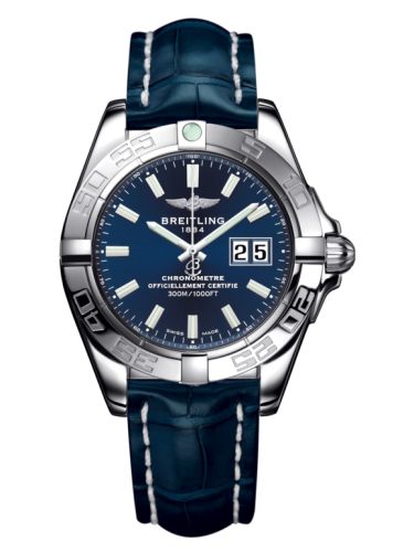 Breitling A49350L2.C929.718P : Galactic 41 Stainless Steel / Horizon Blue / Croco