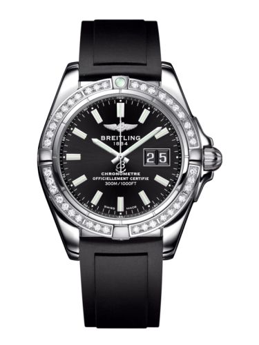 Breitling A49350LA.BE58.132S : Galactic 41 Stainless Steel / Diamond / Onyx Black / Rubber