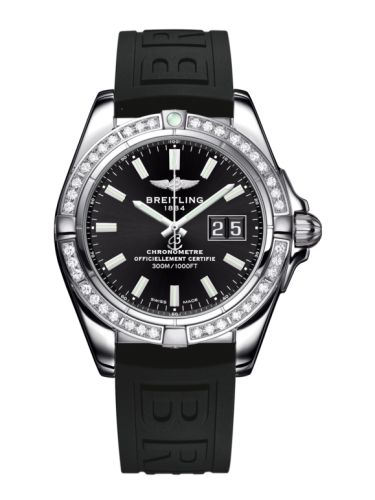 Breitling A49350LA.BE58.150S : Galactic 41 Stainless Steel / Diamond / Onyx Black / Rubber