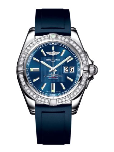 Breitling A49350LA.C806.138S : Galactic 41 Stainless Steel / Diamond / Metallica Blue / Rubber