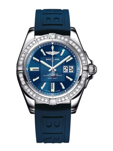 Breitling A49350LA.C806.148S : Galactic 41 Stainless Steel / Diamond / Metallica Blue / Rubber