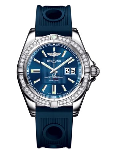 Breitling A49350LA.C806.203S : Galactic 41 Stainless Steel / Diamond / Metallica Blue / Rubber