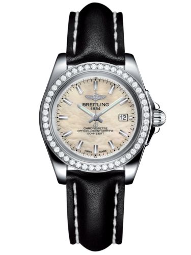 Breitling A7133053/A800/408X/A14BA.1 : Galactic 32 Sleek Edition Stainless Steel / Diamond / Pearl / Calf