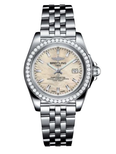 Breitling A7133053/A800/792A : Galactic 32 Sleek Edition Stainless Steel / Diamond / Pearl / Bracelet