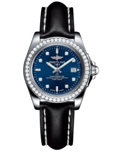 Breitling A7133053/C966/408X/A14BA.1 : Galactic 32 Sleek Edition Stainless Steel / Diamond / Horizon Blue Diamond / Calf