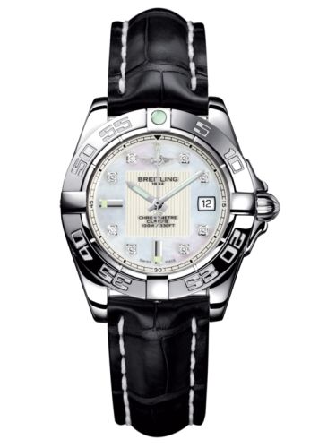 Breitling A71356L2.A708.777P : Galactic 32 Stainless Steel / Pearl Diamond / Croco