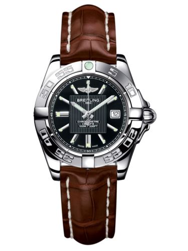 Breitling A71356L2.BA10.778P : Galactic 32 Stainless Steel / Trophy Black / Croco