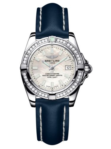 Breitling A71356LA.A787.116X : Galactic 32 Stainless Steel / Diamond / Pearl / Calf