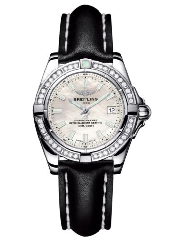 Breitling A71356LA.A787.408X : Galactic 32 Stainless Steel / Diamond / Pearl / Calf