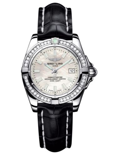 Breitling A71356LA.A787.777P : Galactic 32 Stainless Steel / Diamond / Pearl / Croco