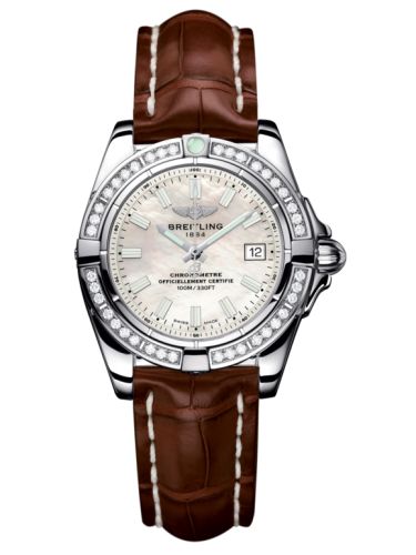 Breitling A71356LA.A787.778P : Galactic 32 Stainless Steel / Diamond / Pearl / Croco