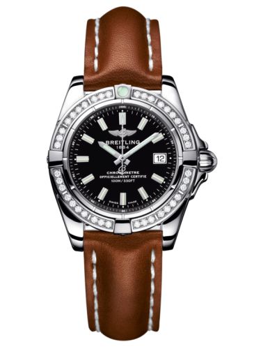 Breitling A71356LA.BE76.406X : Galactic 32 Stainless Steel / Diamond / Onyx Black / Calf