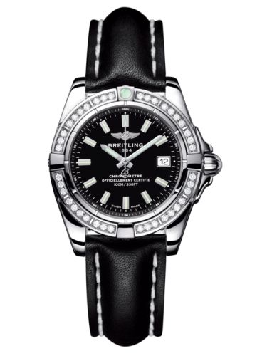 Breitling A71356LA.BE76.408X : Galactic 32 Stainless Steel / Diamond / Onyx Black / Calf