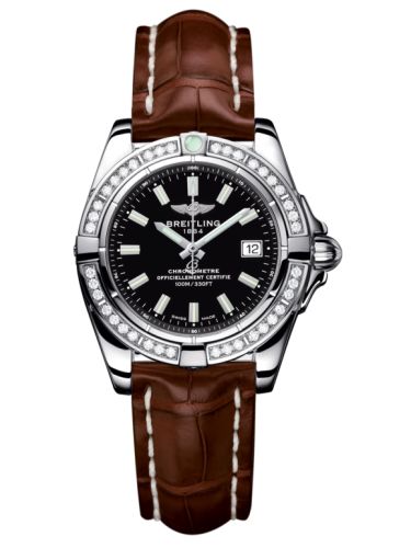 Breitling A71356LA.BE76.778P : Galactic 32 Stainless Steel / Diamond / Onyx Black / Croco