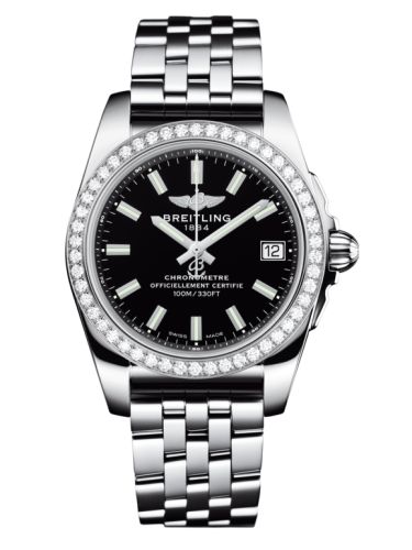 Breitling A7433053.BE08.376A : Galactic 36 Stainless Steel / Diamond / Trophy Black / Bracelet