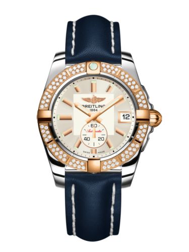 Breitling C3733053.G714.194X : Galactic 36 Automatic Stainless Steel / Rose Gold / Diamond / Stratus Silver / Calf