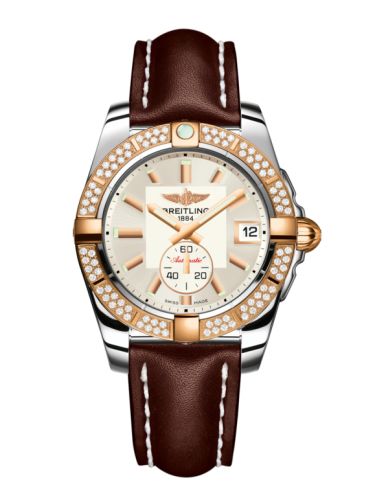 Breitling C3733053.G714.416X : Galactic 36 Automatic Stainless Steel / Rose Gold / Diamond / Stratus Silver / Calf