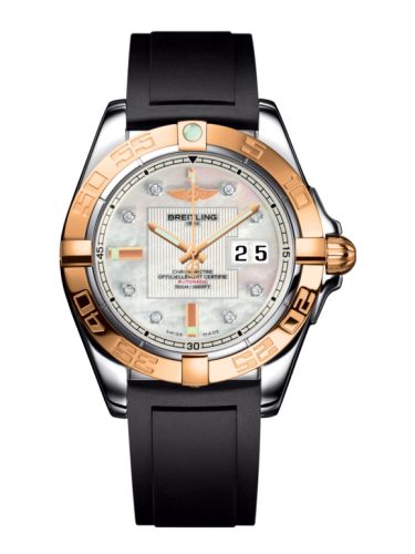 Breitling C49350L2.A706.132S : Galactic 41 Stainless Steel / Rose Gold / Pearl Diamond / Rubber