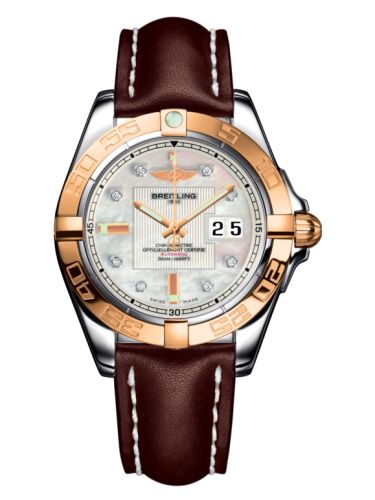 Breitling C49350L2.A706.431X : Galactic 41 Stainless Steel / Rose Gold / Pearl Diamond / Calf