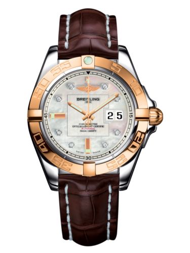 Breitling C49350L2.A706.724P : Galactic 41 Stainless Steel / Rose Gold / Pearl Diamond / Croco