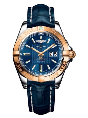 Breitling C49350L2.C810.718P : Galactic 41 Stainless Steel / Rose Gold / Metallica Blue / Croco