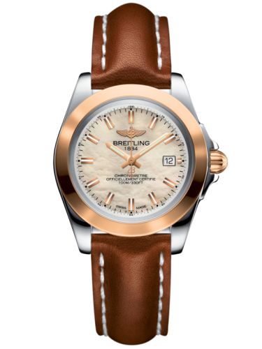 Breitling C7133012/A802/406X/A14BA.1 : Galactic 32 Sleek Edition Stainless Steel / Rose Gold / Pearl / Calf