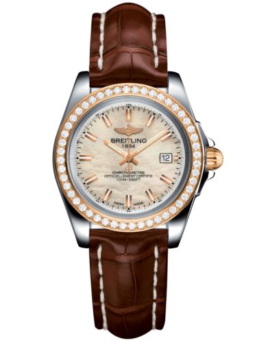 Breitling C7133053/A802/778P/A14BA.1 : Galactic 32 Sleek Edition Stainless Steel / Rose Gold / Diamond / Pearl / Croco