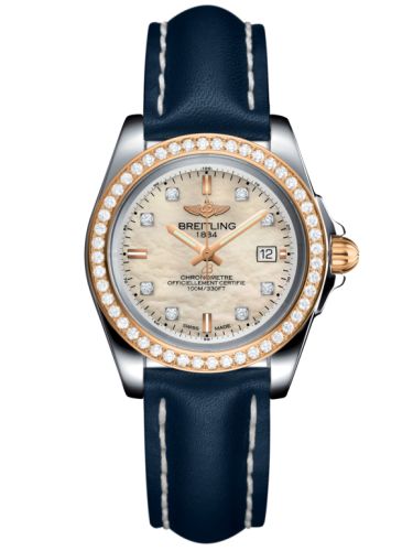 Breitling C7133053/A803/116X/A14BA.1 : Galactic 32 Sleek Edition Stainless Steel / Rose Gold / Diamond / Pearl Diamond / Calf