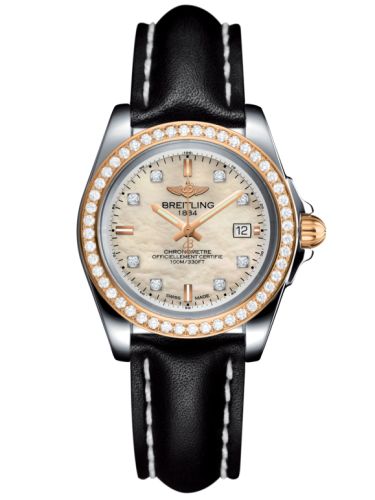 Breitling C7133053/A803/408X/A14BA.1 : Galactic 32 Sleek Edition Stainless Steel / Rose Gold / Diamond / Pearl Diamond / Calf