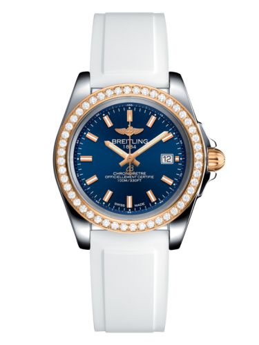 Breitling C7133053/C952/164S/A14S.1 : Galactic 32 Sleek Edition Stainless Steel / Rose Gold / Diamond / Horizon Blue / Rubber
