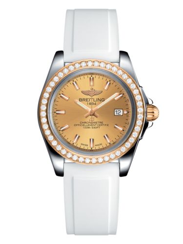 Breitling C7133053/H549/164S/A14S.1 : Galactic 32 Sleek Edition Stainless Steel / Rose Gold / Diamond / Golden Sun / Rubber