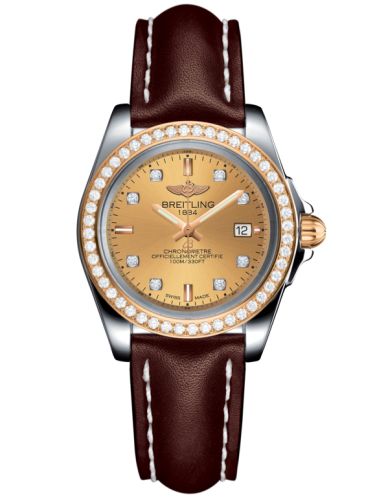 Breitling C7133053/H550/410X/A14BA.1 : Galactic 32 Sleek Edition Stainless Steel / Rose Gold / Diamond / Golden Sun Diamond / Calf