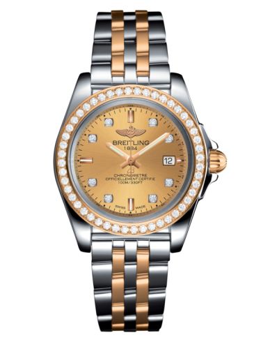 Breitling C7133053/H550/792C/A14BA.1 : Galactic 32 Sleek Edition Stainless Steel / Rose Gold / Diamond / Golden Sun Diamond / Bracelet